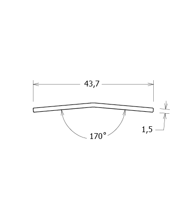 Profil angle 170°